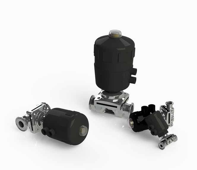 Sanitary diaphragm valves for biopharmaceutical fluid control