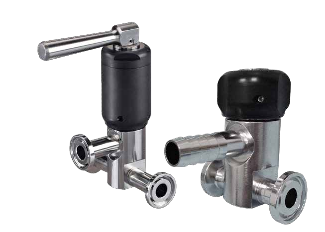 Zero static sample valve dead leg free sanitary design
