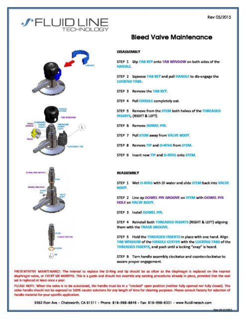 Snap Handle Valve Maintenance